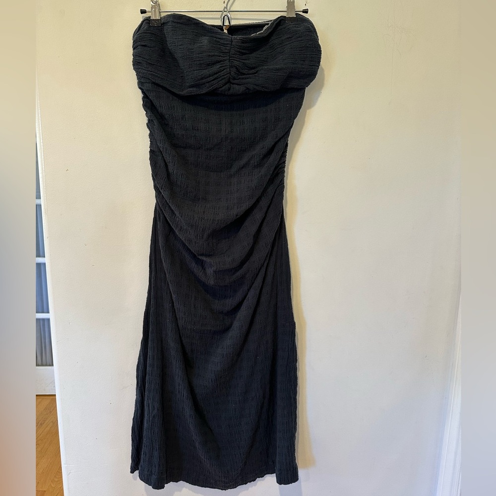 Free People Brandie Midi Black Strapless Dress